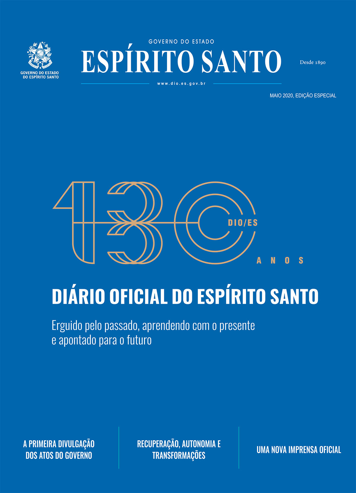 Capa Eição 130 anos Diário Oficial do ES